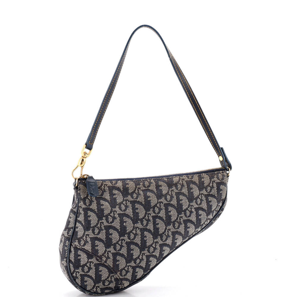 Christian Dior Mini Vintage Saddle Bag Diorissimo Canvas